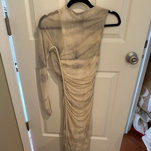 Viral Zara One Sleeve Mesh Midaxxi Dress